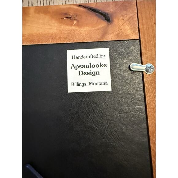 Vintage Carved Solid Wood Inlaid Frame 13x11” Indian Apsaalooke Tribe Handmade - Picture 4 of 5